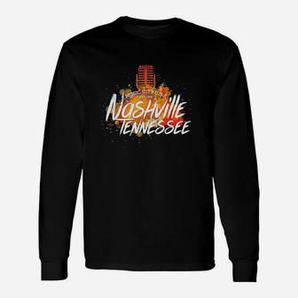 Country Music City Guitar Usa Unisex Long Sleeve | Crazezy