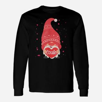 Cousin Gnome Valentine's Day Matching Family Gifts Unisex Long Sleeve | Crazezy