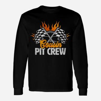 Cousin Pit Crew Race Car Birthday Party Racing Family Unisex Long Sleeve | Crazezy