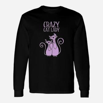 Crazy Cat Lady Gift For Cat Lovers Purple Unisex Long Sleeve | Crazezy CA