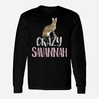 Crazy Savannah Lady – Cute Savannah Cat Lovers Sweatshirt Unisex Long Sleeve | Crazezy UK