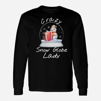 Crazy Snow Globe Lady Collector Xmas Long Sleeve T-Shirt - Monsterry DE
