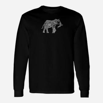Creative Elephan Line Art Geometric Long Sleeve T-Shirt - Thegiftio UK