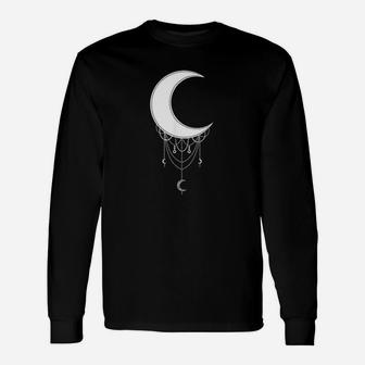 Crescent Moon Aesthetic Goth Soft Grunge Gothic Wicca Unisex Long Sleeve | Crazezy