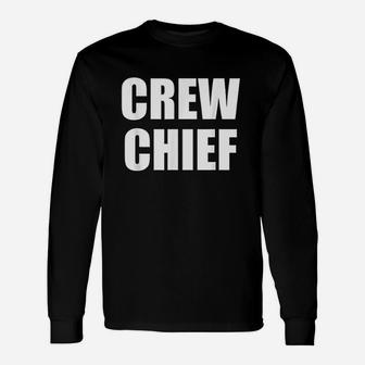 Crew Chief Bold White Unisex Long Sleeve | Crazezy