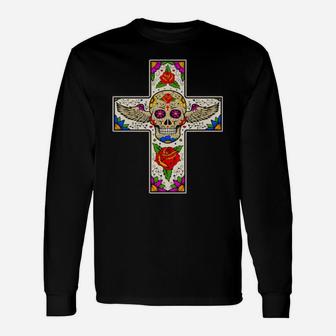 Cross Skull Long Sleeve T-Shirt - Monsterry UK