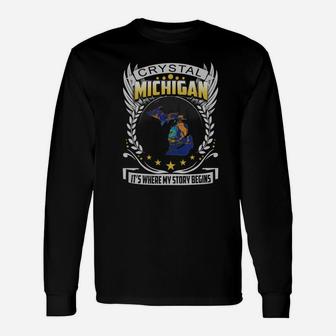 Crystal Michigan Long Sleeve T-Shirt - Thegiftio UK