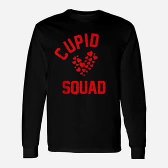 Cupid Squad Valentines Day Hearts Unisex Long Sleeve | Crazezy