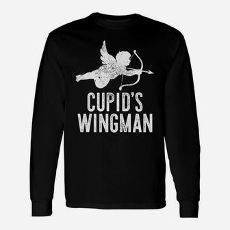 Cupids Wingman Valentines Day For Valentines Long Sleeve T-Shirt - Thegiftio