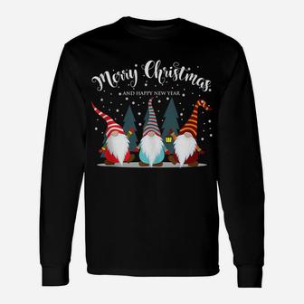 Cute And Funny Gnome Merry Christmas And Happy New Year Unisex Long Sleeve | Crazezy
