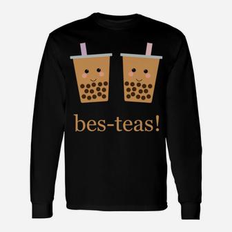 Cute Bubble Boba Milk Tea Kawaii Gift Best Friends Besties Sweatshirt Unisex Long Sleeve | Crazezy