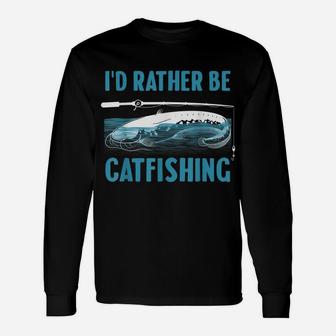 Cute Catfishing Designs For Men Women Funny Fishing Catfish Unisex Long Sleeve | Crazezy AU