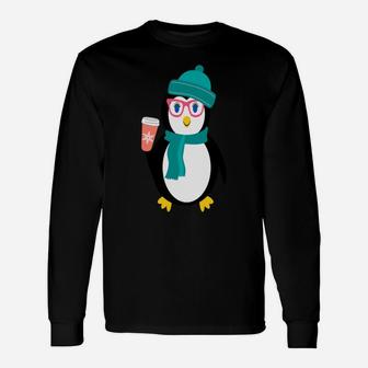 Cute Chillin Christmas Holiday Gift For Penguin Lovers Unisex Long Sleeve | Crazezy
