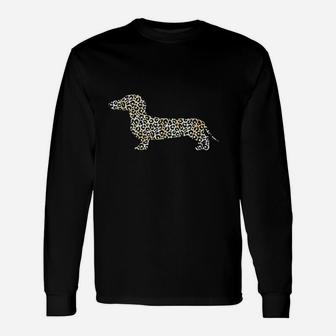 Cute Dachshund Dog In Leopard Print Unisex Long Sleeve | Crazezy UK