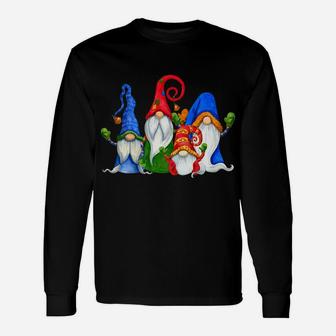 Cute Four 4 Nordic Gnomes Christmas Elves Swedish Tomte Gift Unisex Long Sleeve | Crazezy