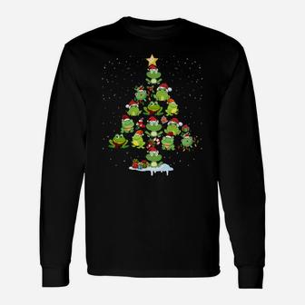 Cute Frog Christmas Tree Gift Decor Xmas Tree Sweatshirt Unisex Long Sleeve | Crazezy