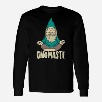 Cute Gnomaste Funny Meditating Gnome Gift For Yoga Men Women Unisex Long Sleeve | Crazezy CA