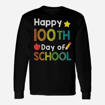 Cute Happy 100Th Day Of School Teacher Colorful 100Th Day Unisex Long Sleeve | Crazezy CA