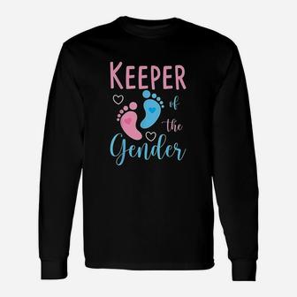 Cute Keeper Of Gender Baby Reveal Party Idea Unisex Long Sleeve | Crazezy