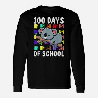 Cute Koala Australia Animal Student Gift 100 Days Of School Unisex Long Sleeve | Crazezy