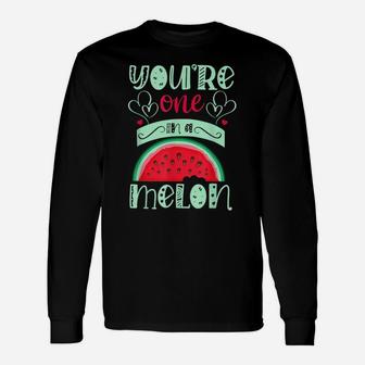 Cute One In Melon Juicy Watermelon Summer Party Birthday Unisex Long Sleeve | Crazezy CA