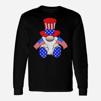 Cute Patriotic Gnome American Flag Happy 4Th Of July Unisex Long Sleeve | Crazezy DE