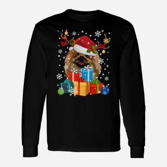 Cute Pekingese Dog Reindeer Christmas Pajama Dog Lovers Gift Sweatshirt Unisex Long Sleeve | Crazezy AU