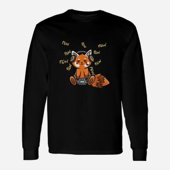 Cute Red Cat Gaming Unisex Long Sleeve | Crazezy