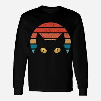 Cute Retro Style Cats, Vintage Black Cat Lover Gift Idea Unisex Long Sleeve | Crazezy AU