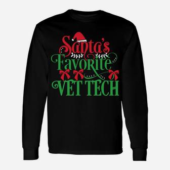 Cute Santa's Favorite Vet Tech - Veterinary Clinic Unisex Long Sleeve | Crazezy DE