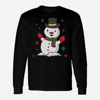 Cute Snowman Christmas Gift Xmas Snowman Christmas Sweatshirt Unisex Long Sleeve | Crazezy