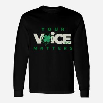 Cute Speech Therapist St Patrick's Day Shamrock Slp Long Sleeve T-Shirt - Monsterry