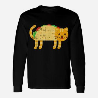 Cute Taco Cat Funny Cinco De Mayo Pet Owner Foodie Mexican Unisex Long Sleeve | Crazezy