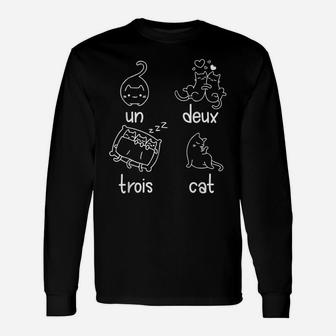 Cute Un Deux Trois Cat Loving French 1-2-3-4 Counting Kitty Unisex Long Sleeve | Crazezy UK