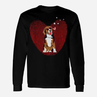 Cute Valentine's Day Beagle Heart Dog Long Sleeve T-Shirt - Monsterry CA