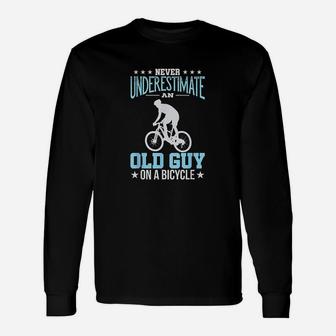 Cycling Biking Old Guy On A Bicycle Bike Riding Gift Idea Unisex Long Sleeve | Crazezy