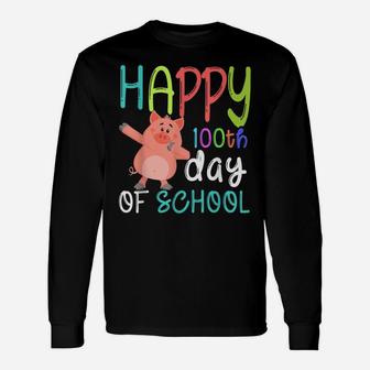 Dab Pig Cute Farm Animal Happy 100Th Day Of School Unisex Long Sleeve | Crazezy DE
