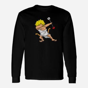 Dabbing Cupid Valentines Romantic Love God Amor Long Sleeve T-Shirt - Thegiftio