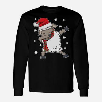 Dabbing Farmer Rancher Sheep Shepherd Christmas Santa Claus Sweatshirt Unisex Long Sleeve | Crazezy