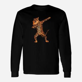 Dabbing Leopard Dab Dance Lover Long Sleeve T-Shirt - Thegiftio UK