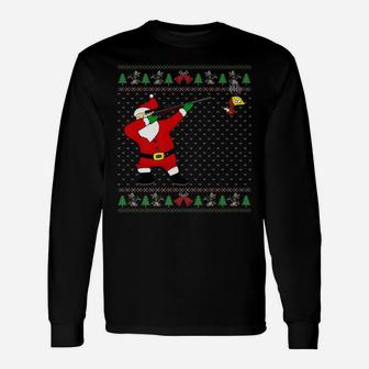 Dabbing Santa Duck Hunting Ugly Xmas Sweater Hunter Gift Unisex Long Sleeve | Crazezy AU