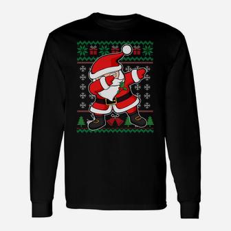 Dabbing Santa Ugly Christmas Sweater Funny Holiday Gifts Sweatshirt Unisex Long Sleeve | Crazezy