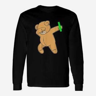 Dabbing Teddy Bear Unisex Long Sleeve | Crazezy