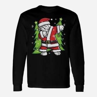 Dabbing Through The Snow Old English Sheepdog Dog Christmas Sweatshirt Unisex Long Sleeve | Crazezy AU