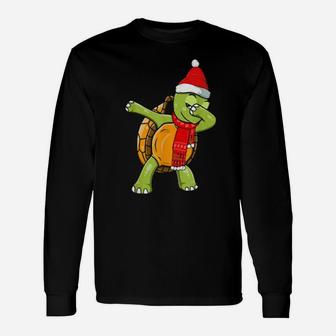 Dabbing Turtle Xmas Long Sleeve T-Shirt - Monsterry UK