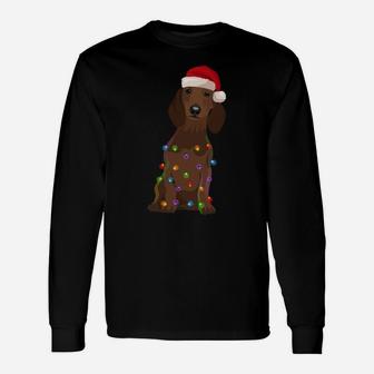 Dachshund Christmas Lights Xmas Dog Lover Sweatshirt Unisex Long Sleeve | Crazezy UK