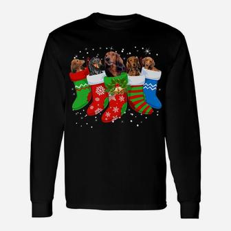 Dachshund Christmas Shirt Dachshund Dog Cute Socks Xmas Gift Unisex Long Sleeve | Crazezy