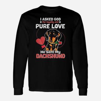 Dachshund Dog Valentine Day Long Sleeve T-Shirt - Monsterry DE