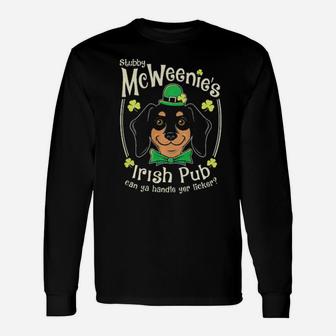 Dachshund St Patricks Day Mcweenie Irish Pub Long Sleeve T-Shirt - Monsterry DE