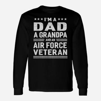 Dad Grandpa Air Force Veteran Vintage Top Men's Gift Unisex Long Sleeve | Crazezy DE